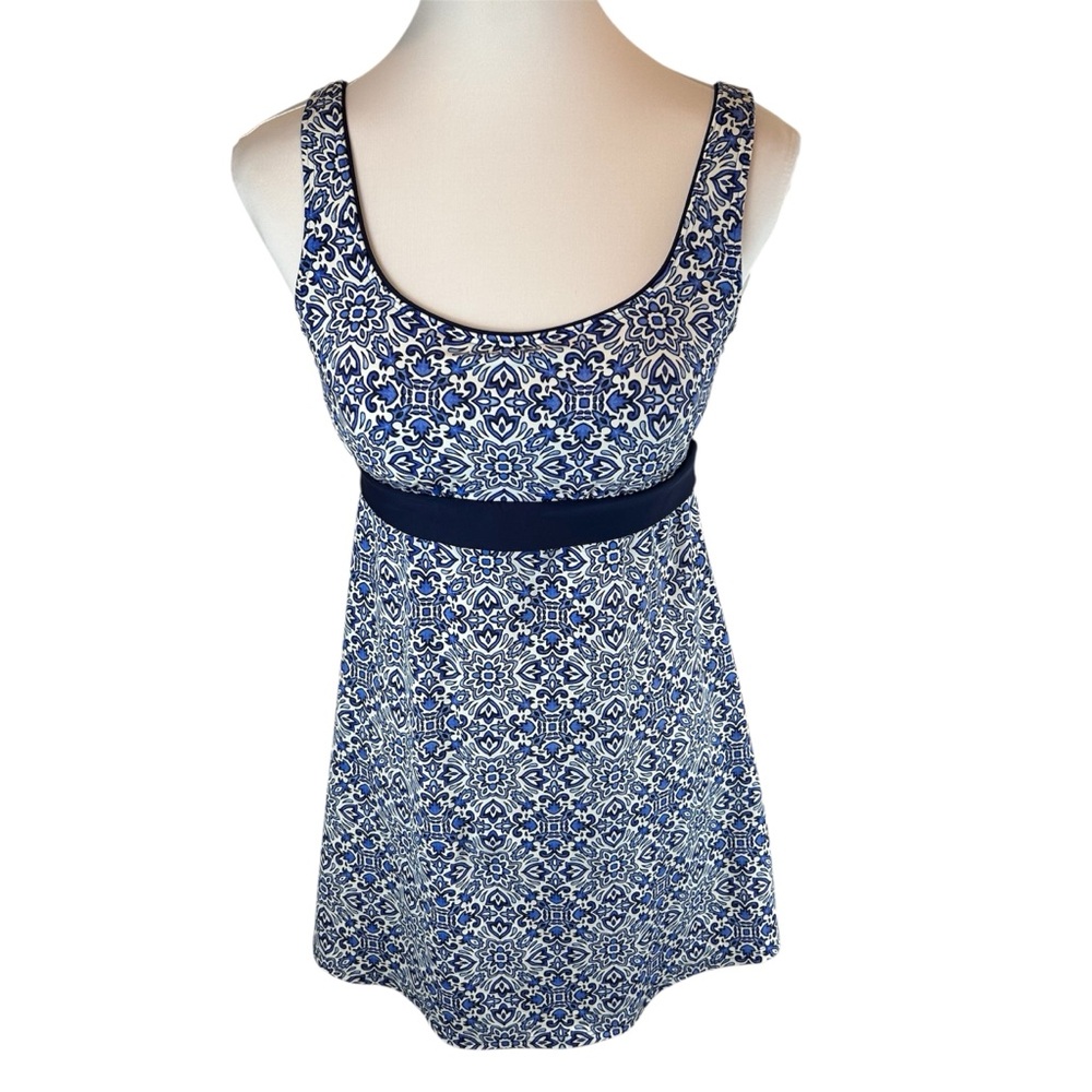 Landsā End Underwire Dress Blue White Print - Size 6